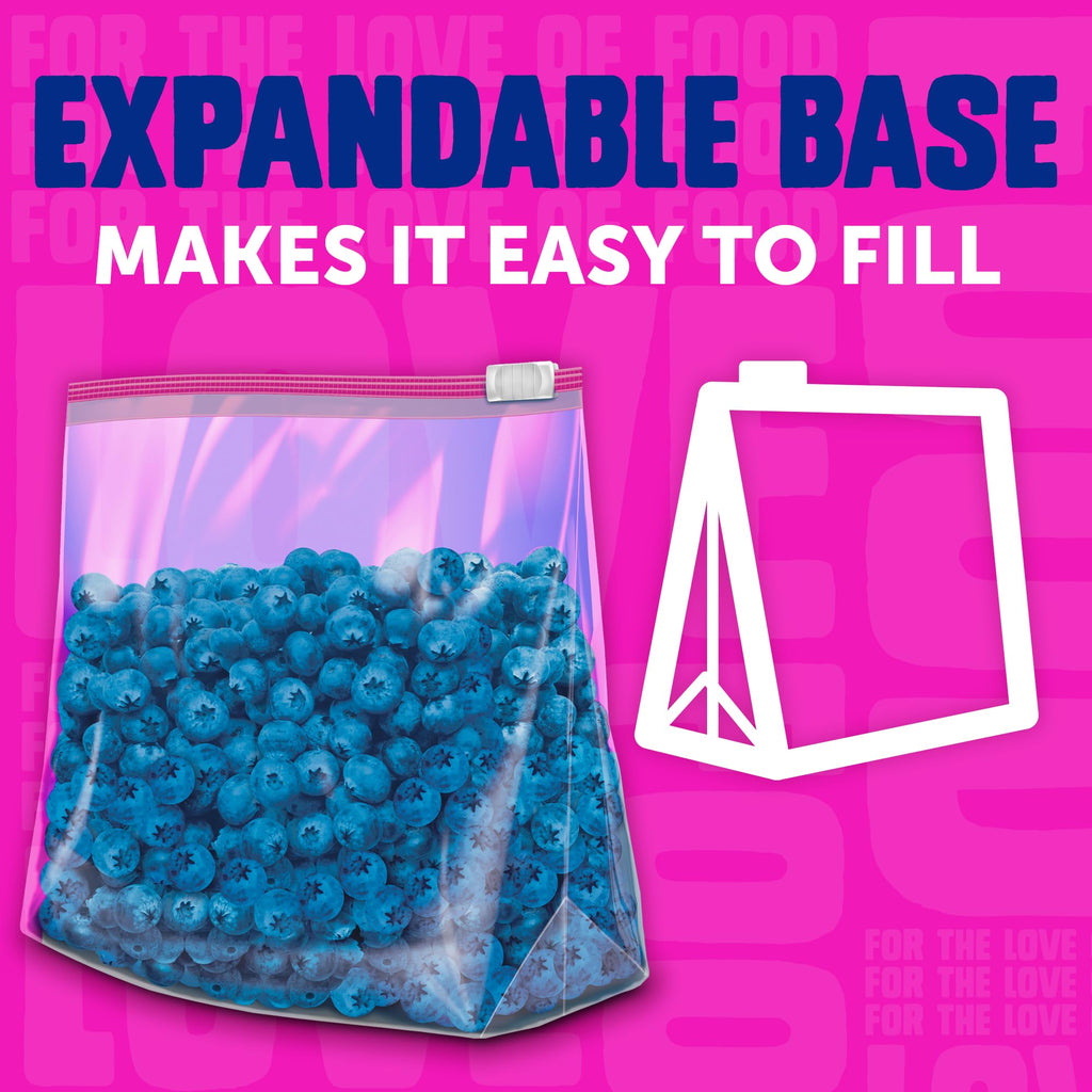 Ziploc 2.5 Gallon Jumbo Storage Slider Bag, Power Shield Technology, 12 count