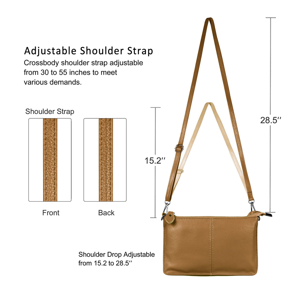 befen Genuine Leather Wristlet Clutch Wallet Purses Small Crossbody Bags for Women with RFID Blocking Card Slots