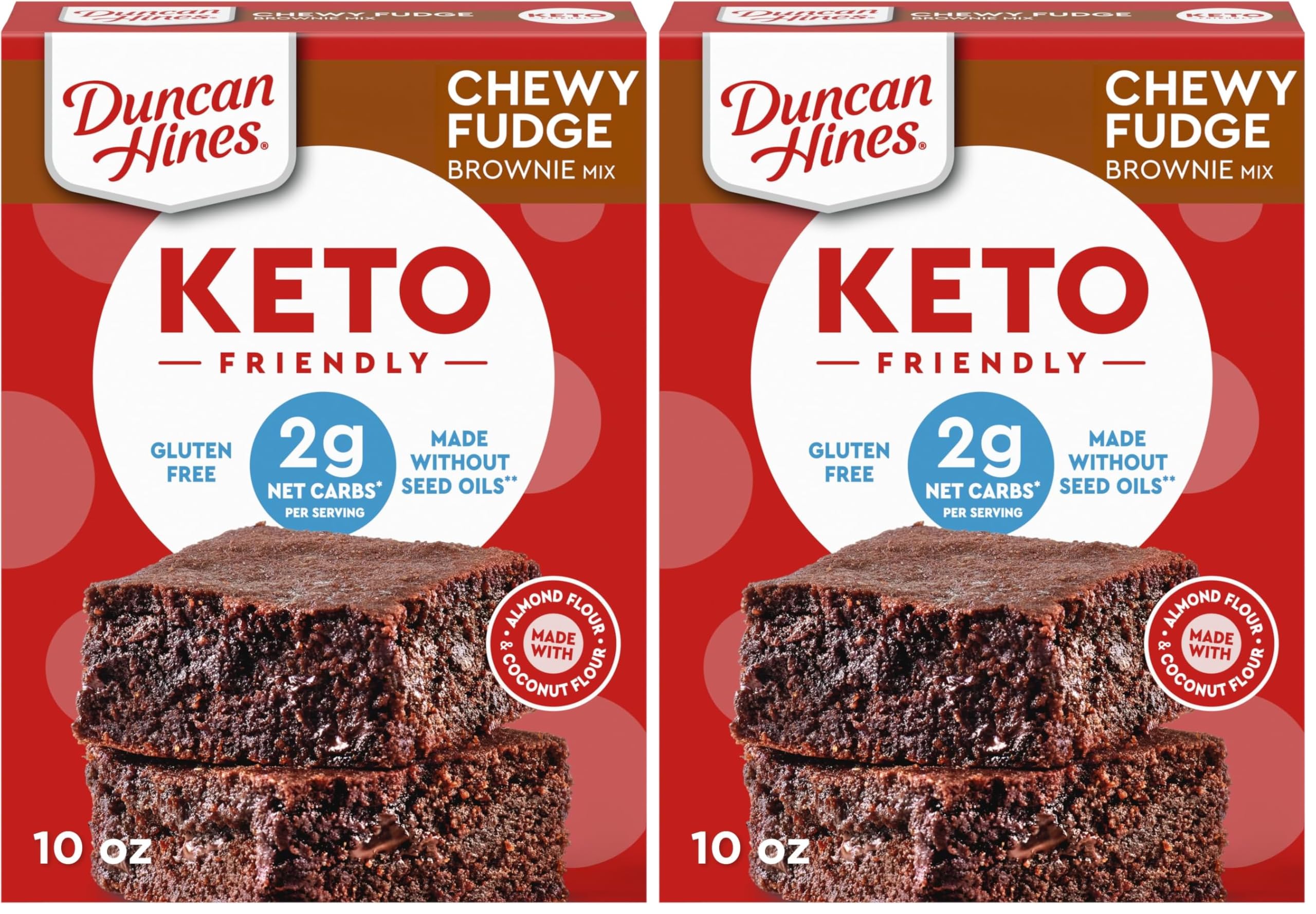 Duncan Hines Keto Friendly Chewy Fudge Brownie Mix, Gluten Free, 10 oz.