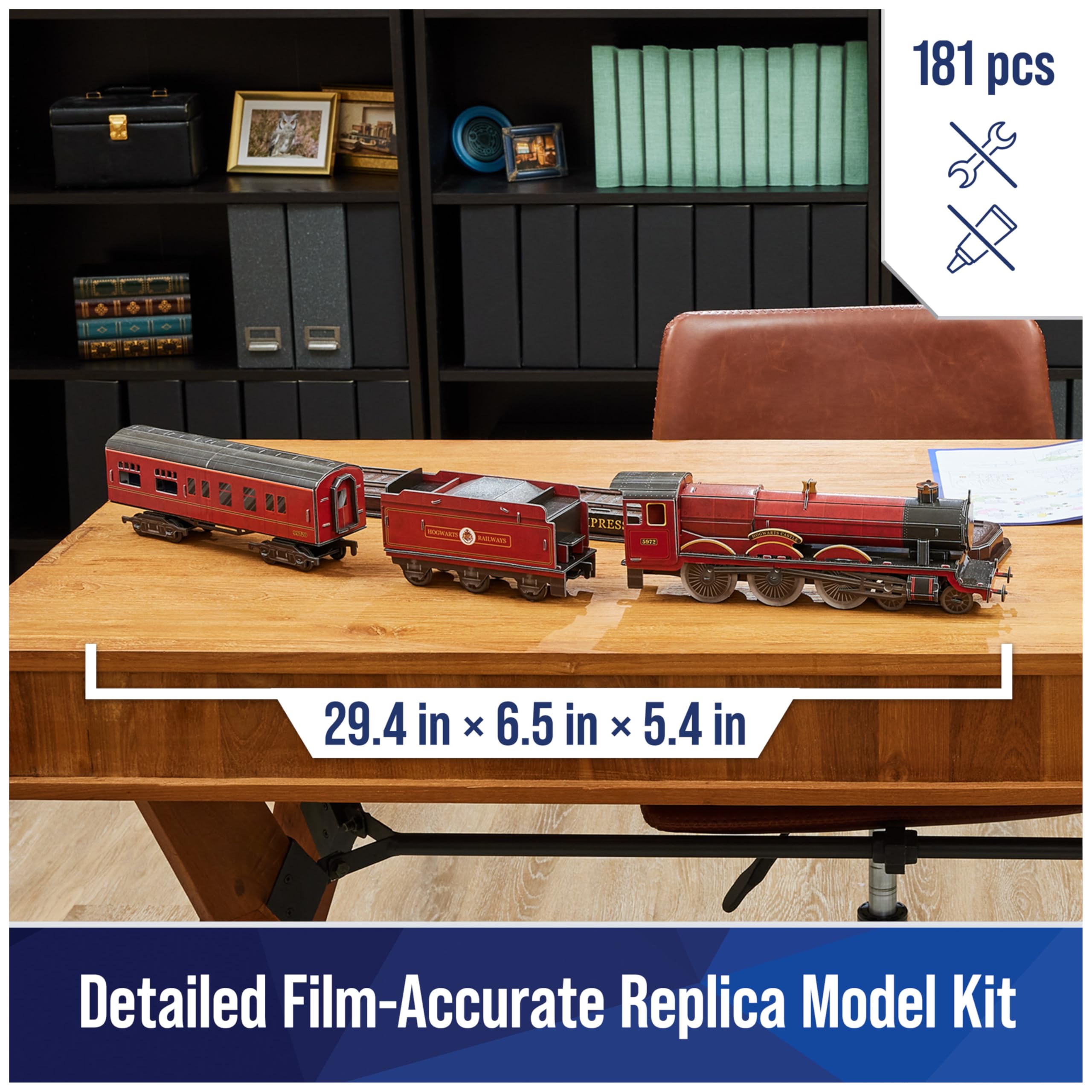4D Build, Harry Potter Hogwarts Express 3D Model Kit, Harry Potter Collectibles & Desk Decor, Adult Puzzle, Building Toys, 181 Pieces, 3D Puzzles, Gift Ideas for Ages 12 & Up