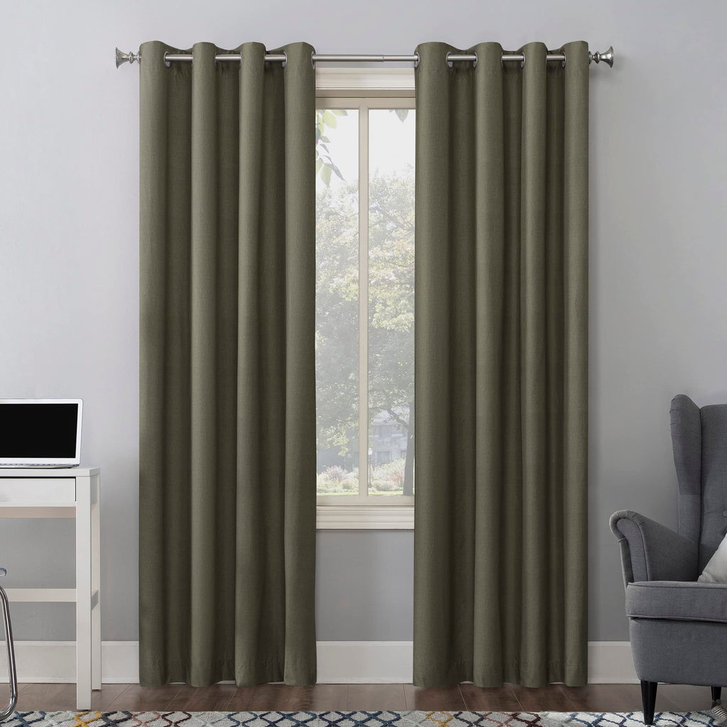 Sun Zero Columbia Thermal Insulated 100% Blackout Grommet Curtain Single Panel, 50" x 63", Cedar Orange