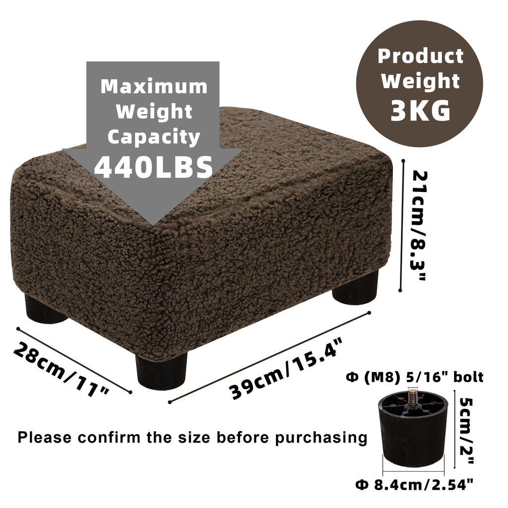 CAROLMADE Small Foot Stool Ottoman Footstool with Legs Under Desk Footrest for Living Room Bedroom and Office, Black