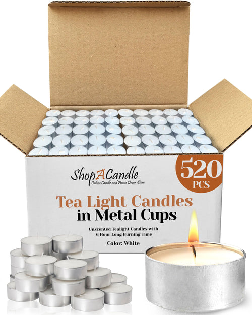 250 Pack Tealight Candles in Metal Cups - Clean, White Unscented Tealight with 3 Hour Long Burning Time - Votive Candles Bulk for Romantic Dinner, Weddings, Spa & Hotels
