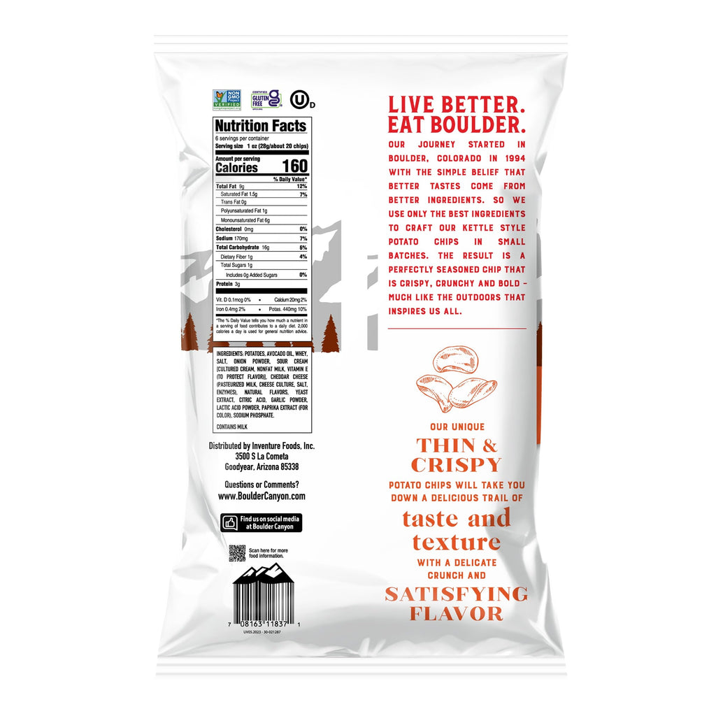 Boulder Canyon Boulder Batch Agave Sriracha Kettle Potato Chips, 5.25 oz - Pack of 12