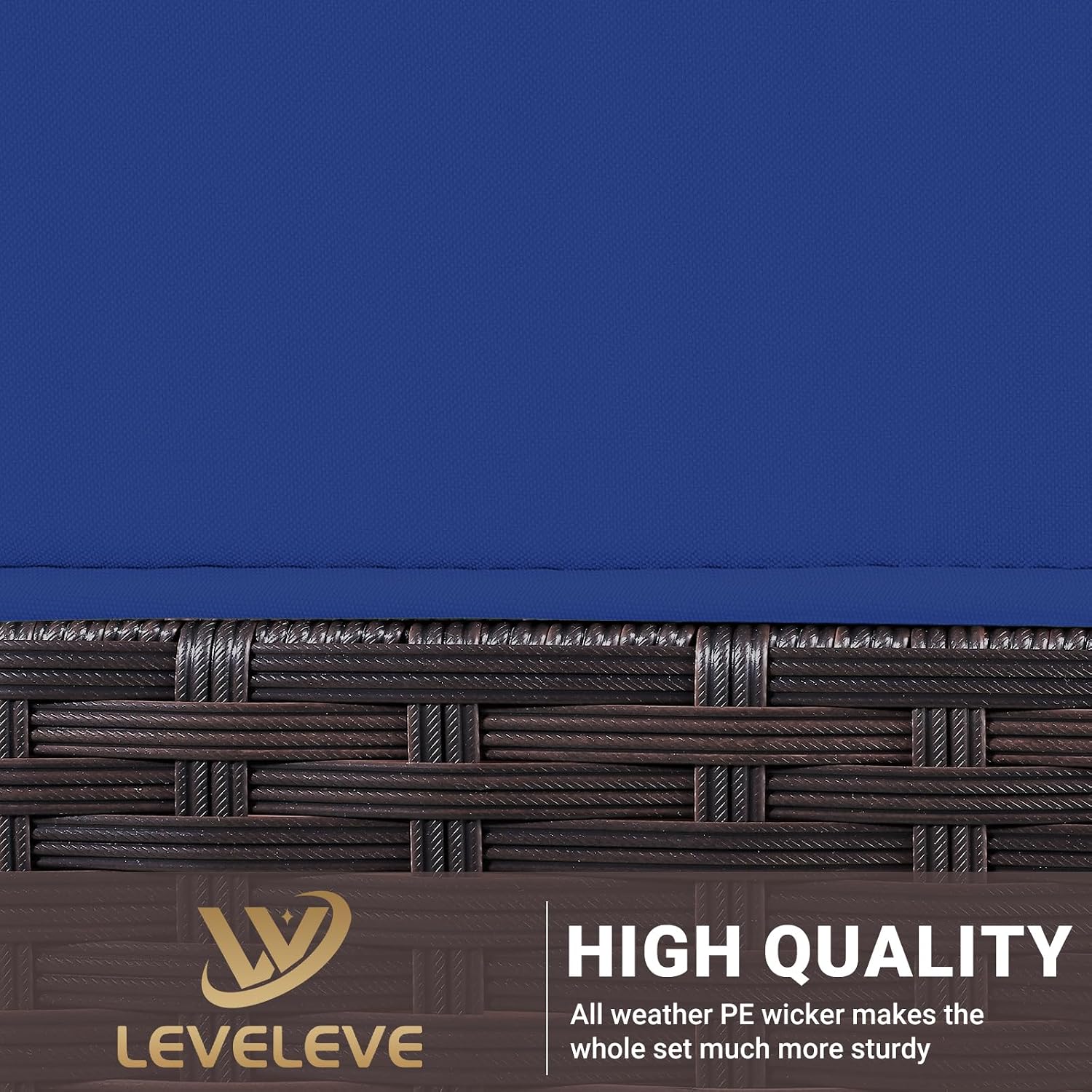 LEVELEVE 7 Pieces Outdoor Patio Furniture Sets,Rattan Conversation Sectional Set,Manual Weaving Wicker Patio Sofa with Tea Table