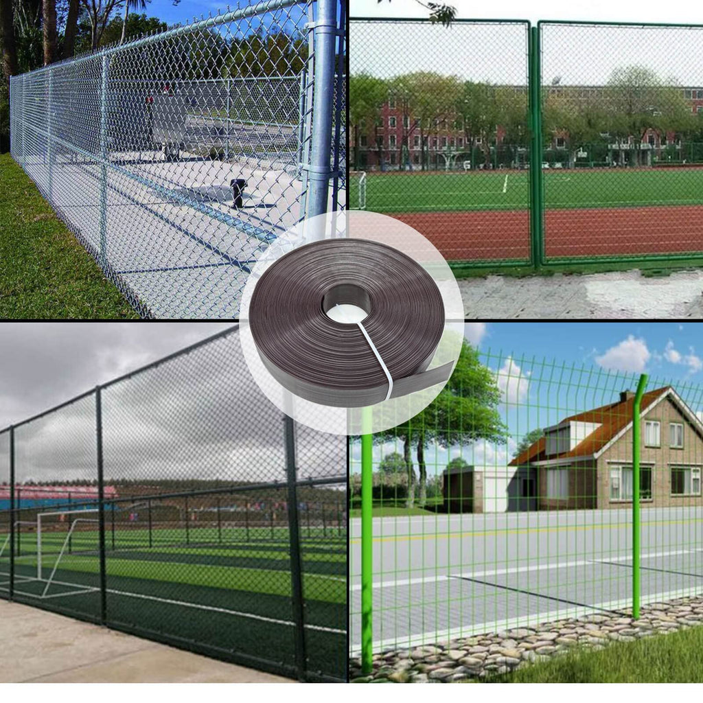 Chain Link Fence Privacy Tape, 246ft x 0.15ft Chain Link Fence Slats, Fence Covering Privacy, Brown (200PCS Button + Puncher Included)