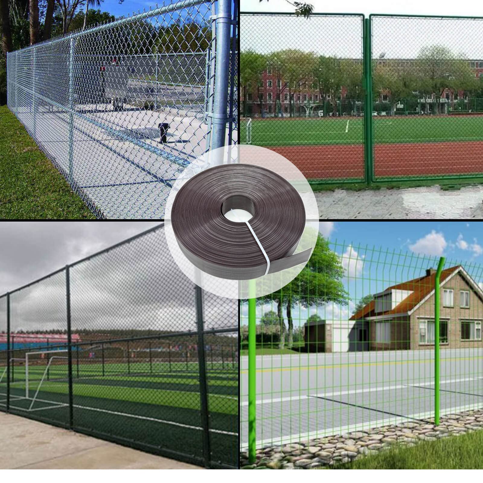 Chain Link Fence Privacy Tape, 246ft x 0.15ft Chain Link Fence Slats, Fence Covering Privacy, Brown (200PCS Button + Puncher Included)