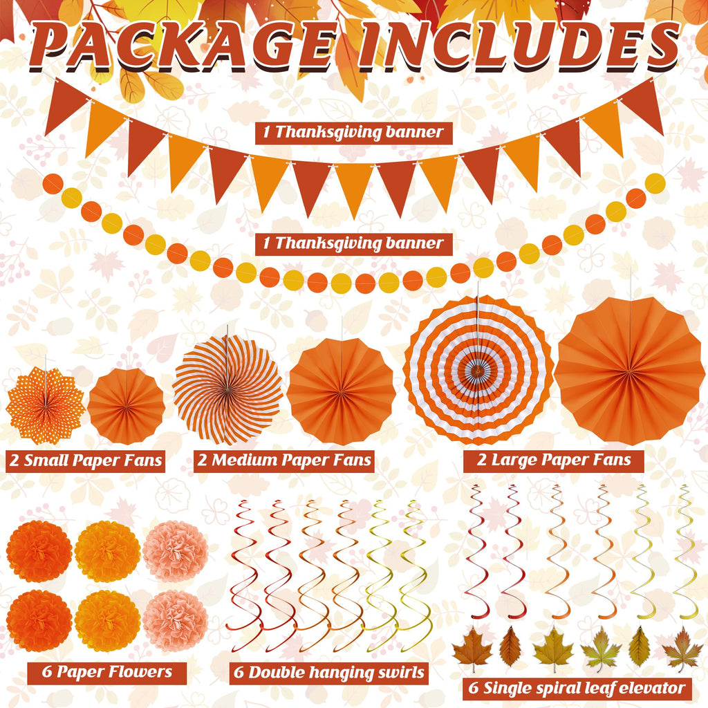 26 PCS 4th of July Decorations, 250th Memorial Day Red White Blue Paper Fans Decorations, 4th of July Banner Pompom Garland and Hanging Swirls Set for Fourth of July Independence Day Decor