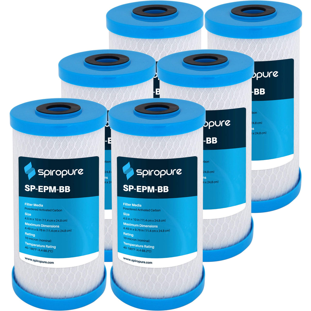 SpiroPure 10x2.5 0.5 Micron Carbon Water Filter CBR2-10 SMCB-2510 (12 Pack)