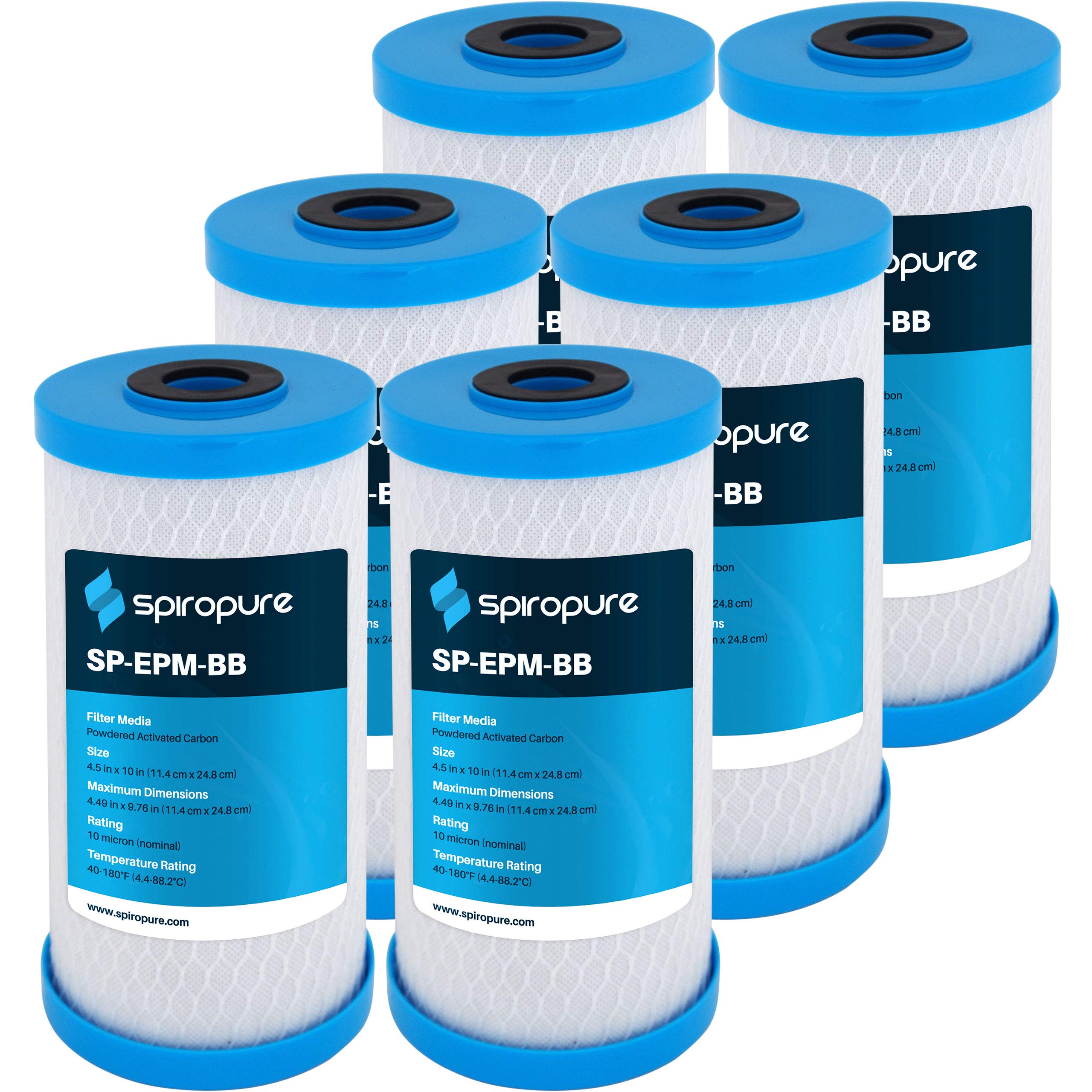 SpiroPure 10x2.5 0.5 Micron Carbon Water Filter CBR2-10 SMCB-2510 (12 Pack)