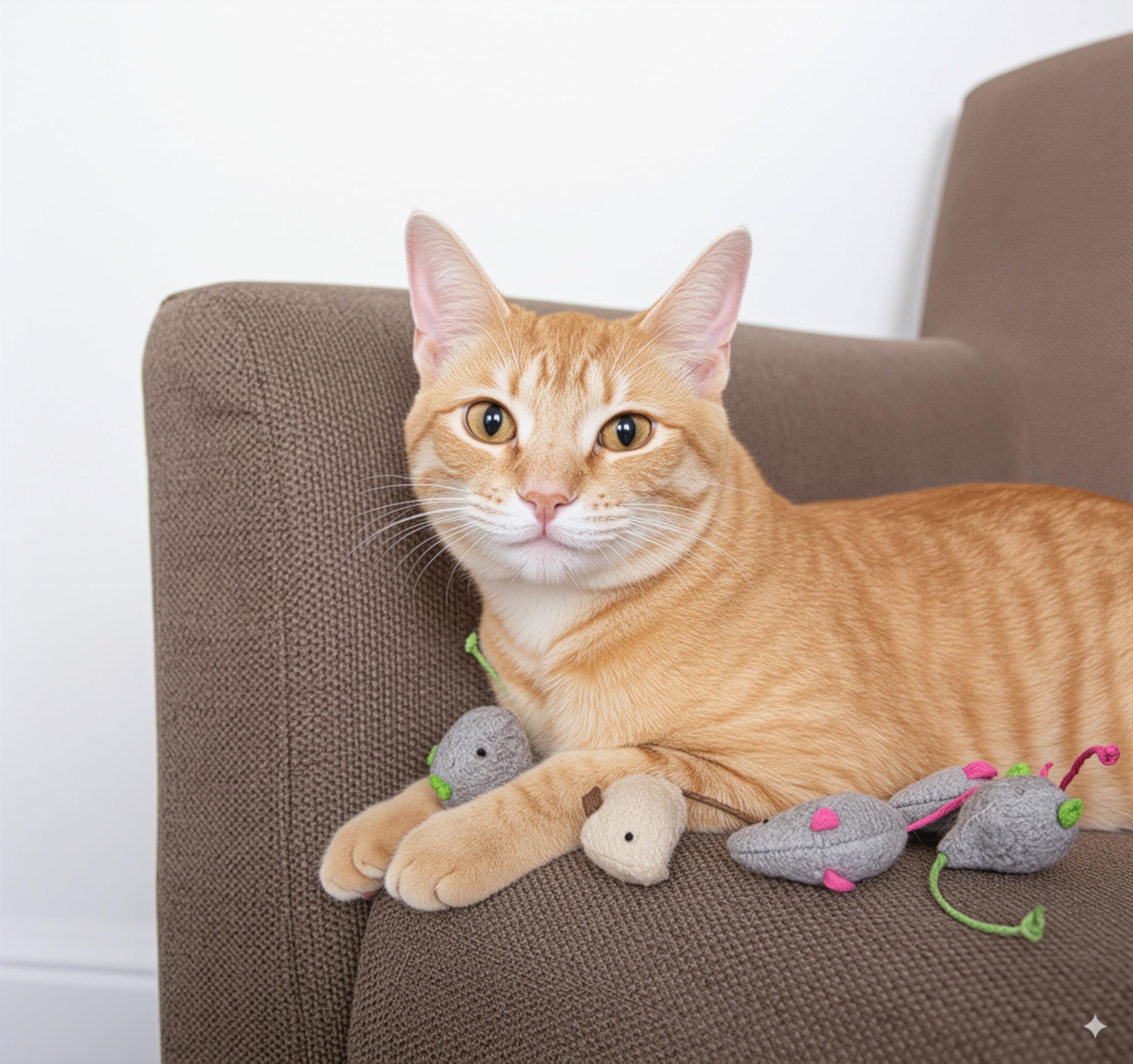 SmartyKat (2 Count) Silly Swimmers Crinkle Plush Catnip Cat Toys - Orange/Turquoise, 2 Count