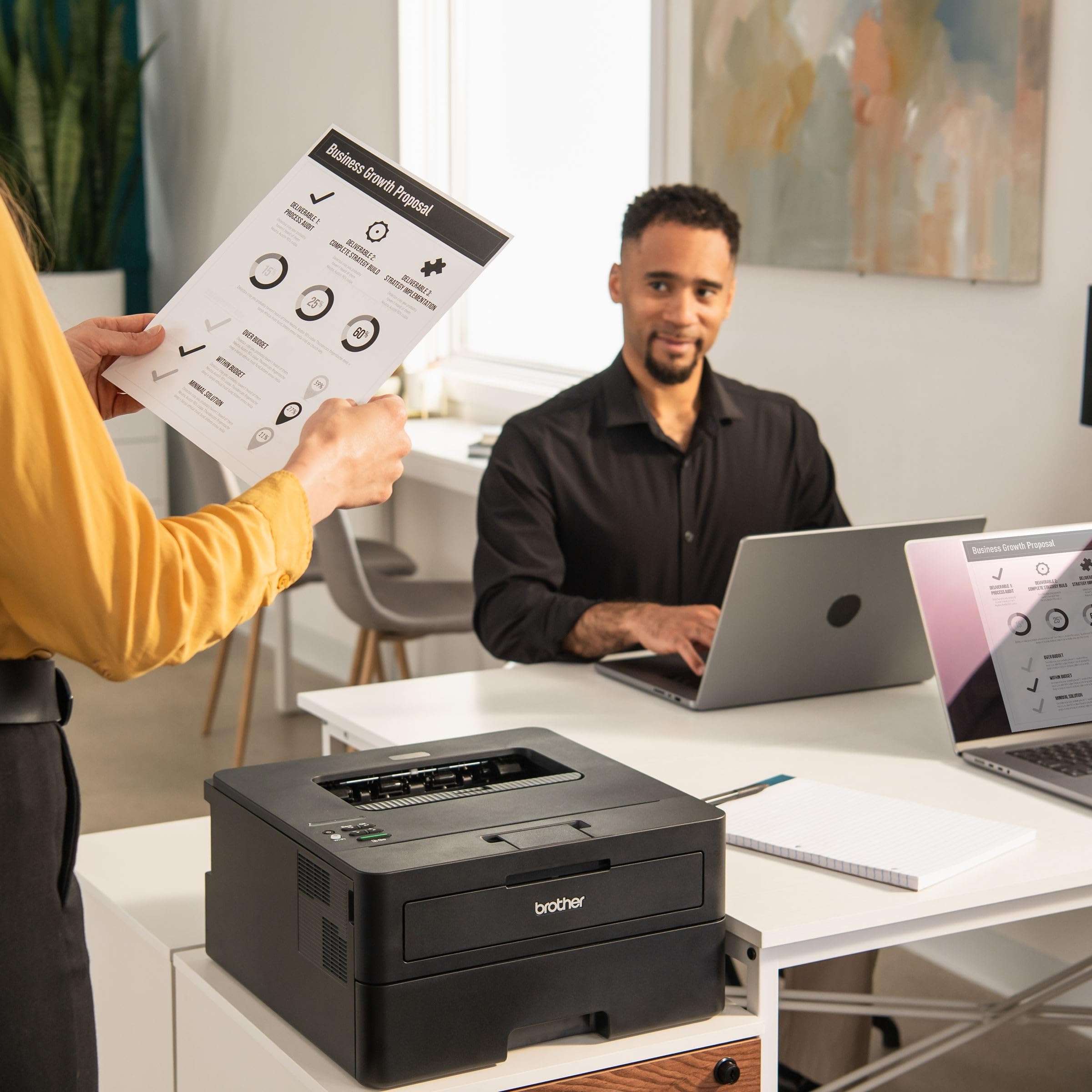 Brother HLL2460DW Printer and TN830XL 2-Pack Black High Yield Toner