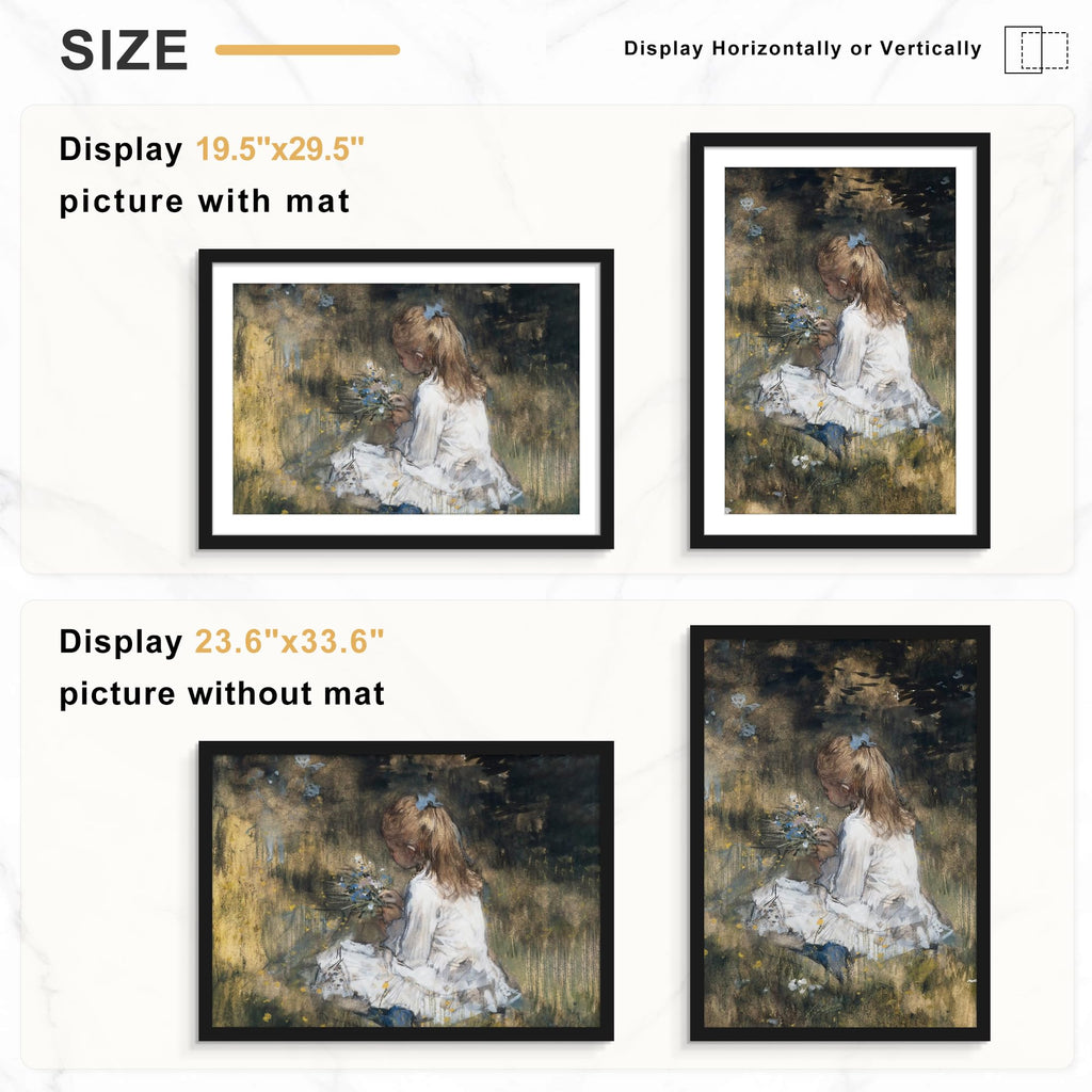 Picrit 24x34 Black Poster Frame 7 Pack, Display Pictures 20x30 Picture with Mat or 24 x 34 without Mat for Horizontal or Vertical Wall Mounting, Wall Gallery Photo Frames