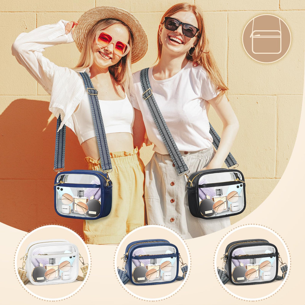 KETIEE Clear Crossbody Bag, Stadium Approved Clear Purse Bag for Concerts Sports Events Festivals