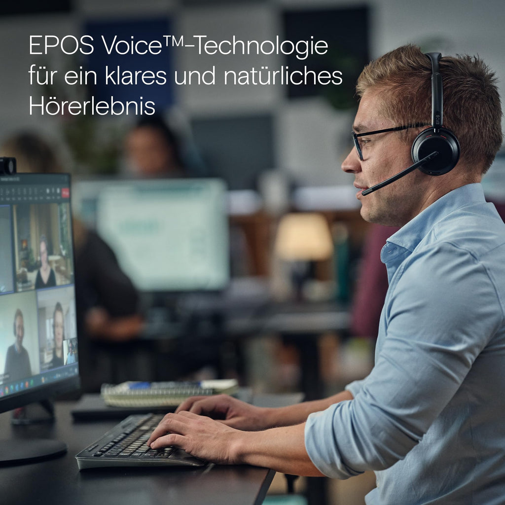 EPOS Impact 1061 ANC High-Performance Bluetooth Headset for PC - Double-Sided, Advanced Noise Cancellation, EPOS AI, Super Wideband Audio, Intuitive Controls, for Professionals in Loud Workspaces