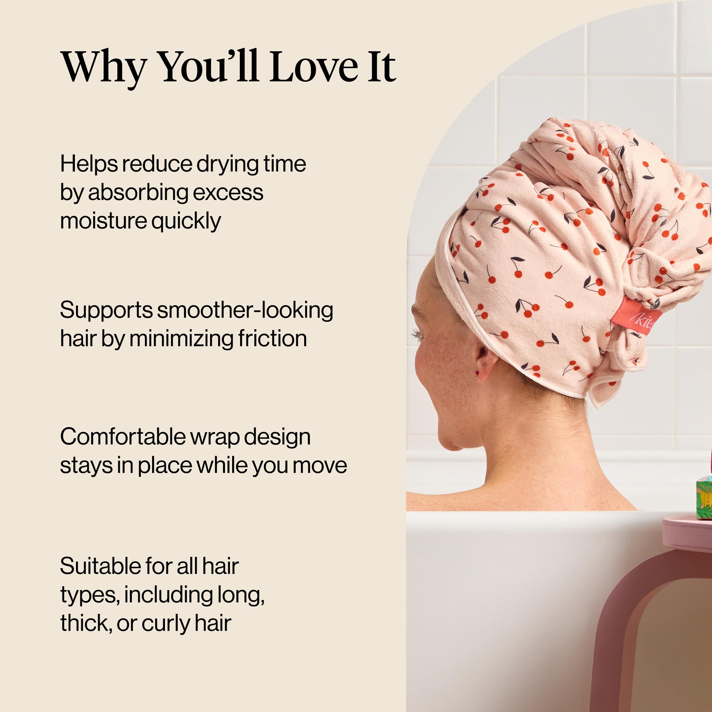 Kitsch Plush Microfiber Hair Towel Wrap for Women – Ultra Absorbent Microfiber Bath Towels for Wet, Curly, Long or Short Hair – Anti-Frizz Hair Wrap, Great Hair Care Gifts for Women