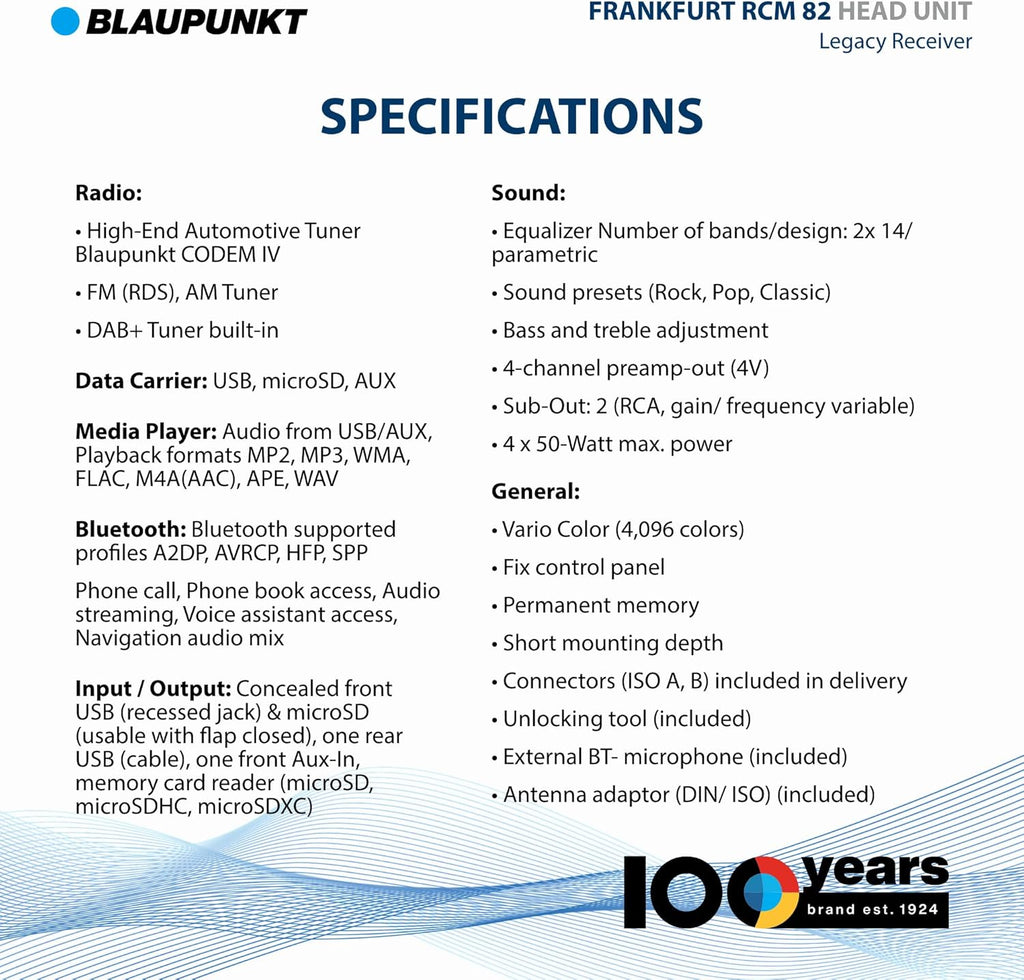 Blaupunkt Frankfurt RCM 82 DAB Legacy Car Stereo with Bluetooth - Retro Design with Modern Technology
