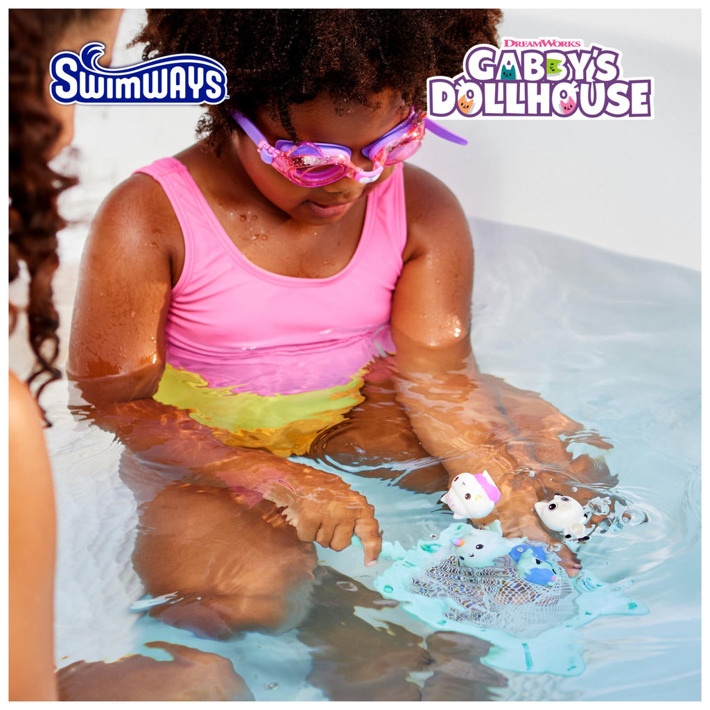 Swimways Gabby's Dollhouse Dive n Catch Game, Swimming Pool Accessories & Kids Pool Toys, Pool Party Supplies & Water Toys for Kids Aged 5 & Up