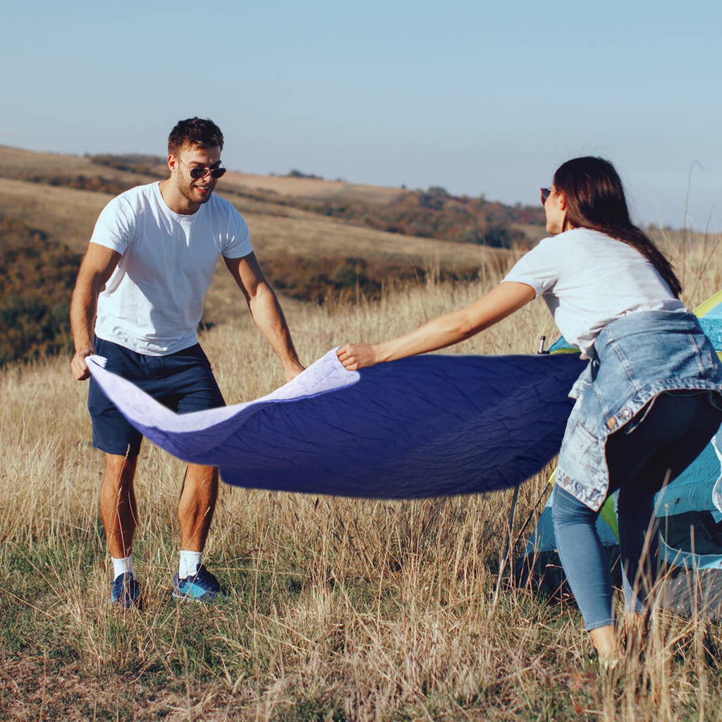 Large Outdoor Waterproof Blanket Extra Thick Fleece Stadium Blanket for Camping, Car, Pet, Picnics - Windproof, Wearable, Machine Washable 80" x 58" (Black Check)