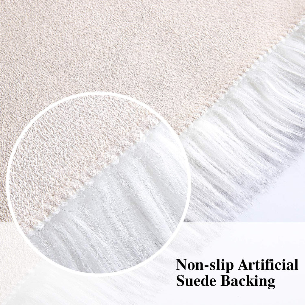 Softlife Black Faux Fur Sheepskin Chair Cover Seats Cushion Pad Super Soft Area Rugs for Living Bedroom Sofa Dorm (1.6ft x 1.6ft)