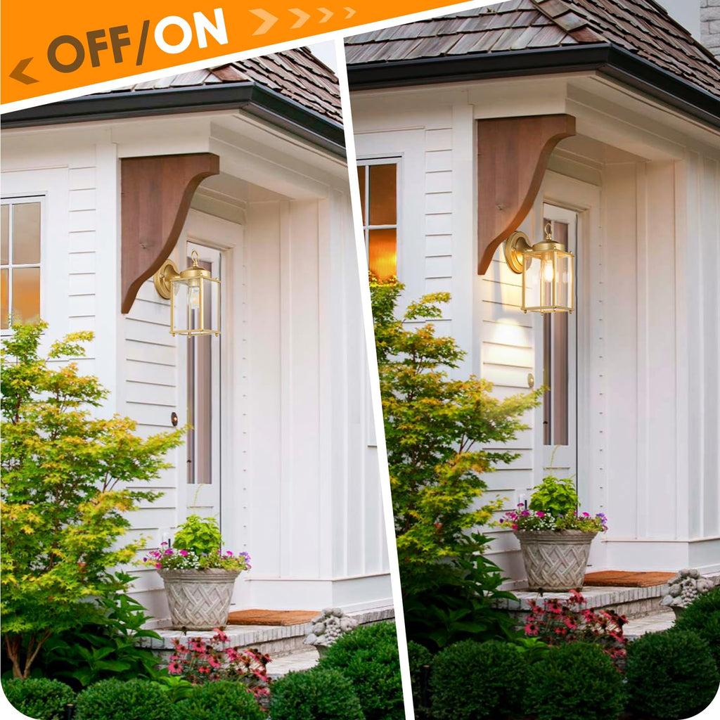 MATAMEYE Outdoor Wall Lantern, Exterior Dark Chocolate Waterproof Wall Sconce Lighting Fixture, Front Door Wall Lamp with Clear Beveled Glass, 2 Pack