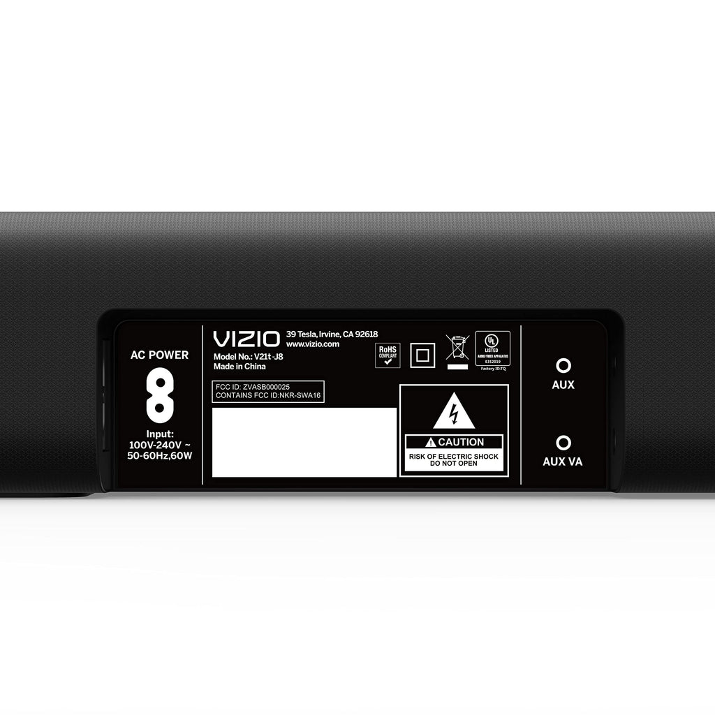 VIZIO V-Series All-in-One 2.1 Home Theater Sound Bar with DTS Virtual:X, Bluetooth, Built-in Subwoofer, Voice Assistant Compatible, Includes Remote Control - V21d-J8