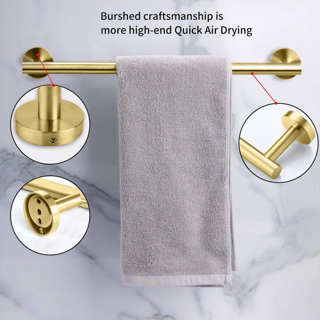 Cilee 2 Pieces Matte Black Bathroom Towel Bar, 24 Inch Double Towel Racks,Bathroom Towel Holder Towel Hanger for Bathroom Stainless Steel Wall Mount