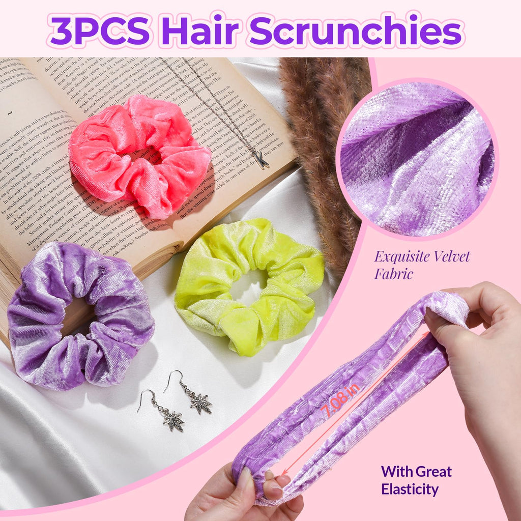 LEOBRO Spa Headband, 6pcs Makeup Headbands and Hair Scrunchies, Bow Skin Care Headband for Washing Face for Teen Girls Women, Easter Basket Valentines Gifts for Girls, Black & White & Gray