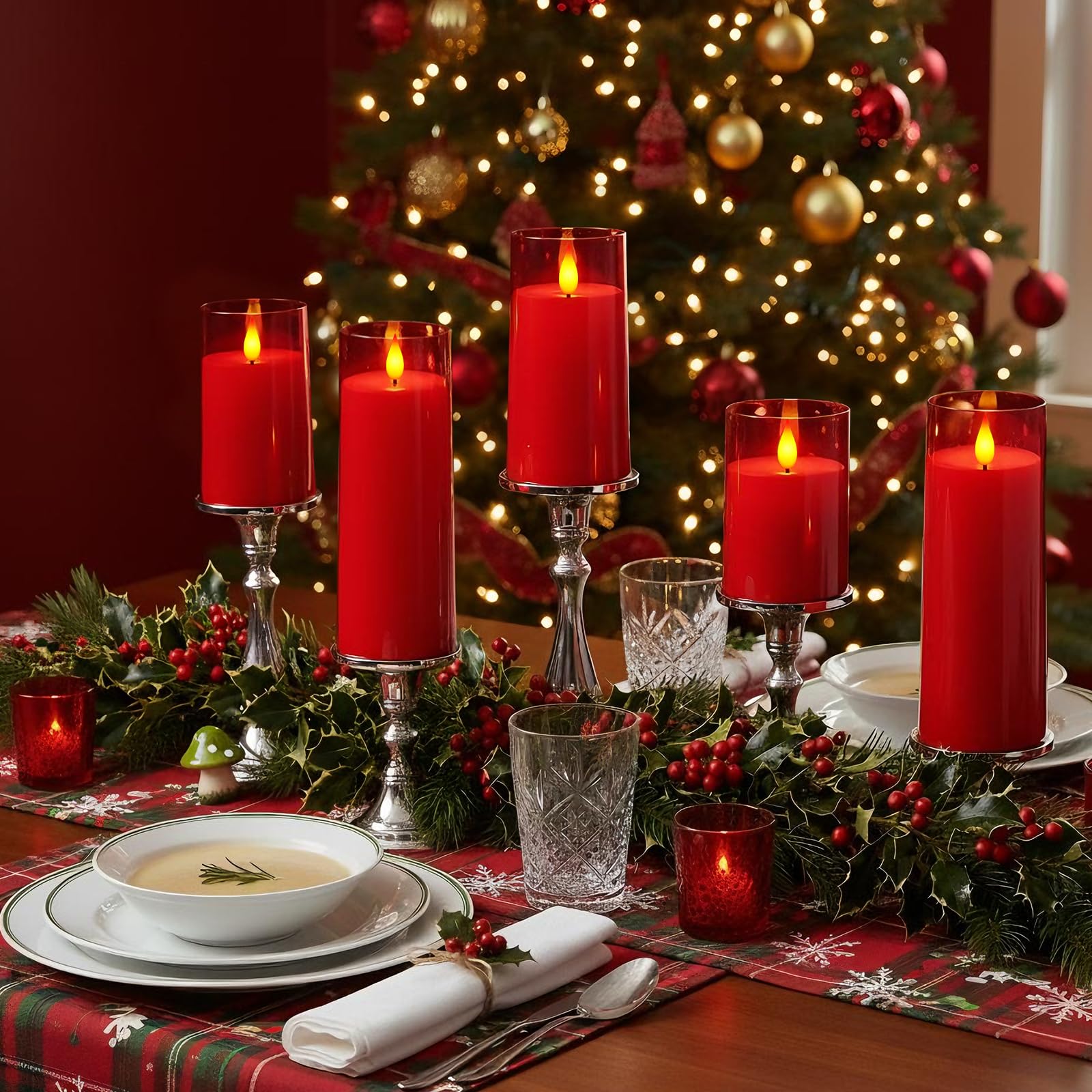 Raycare Flameless Candles Battery Operated with Remote Timer, Acrylic Flickering LED Pillar Candle for Christmas, Wedding, Home Decor, Gift for Family and Friend, White, Set of3