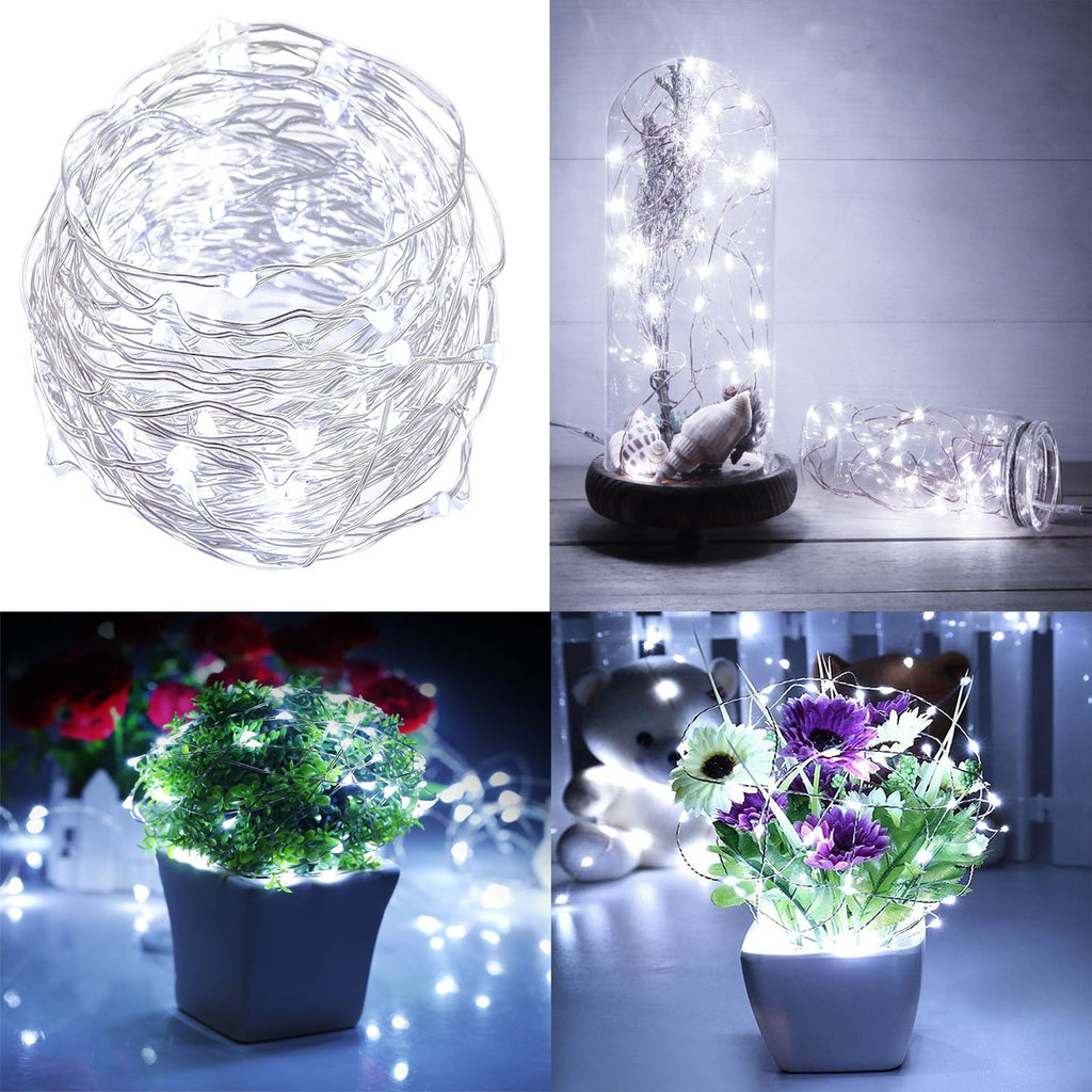 BXROIU Fairy Lights CR2032 Battery Operated,6.6Ft/2Meter 20 LEDs Micro Silver Wire String Lights for Bedroom Christmas Party Wedding Decoration (Multi-Colour, 6 Pack)