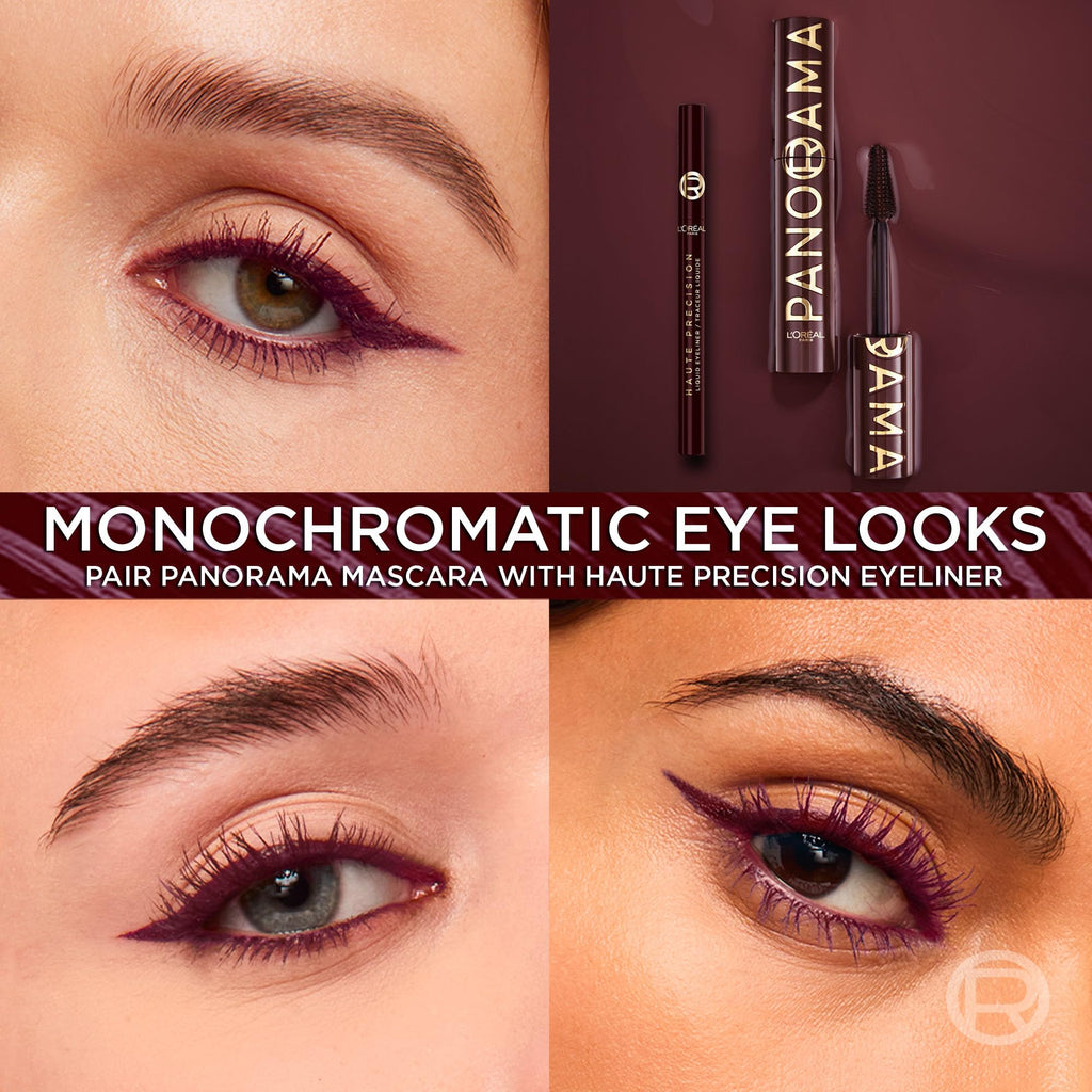 L'Oreal Paris Voluminous Panorama Mascara, Volumizing and Lengthening Formula, Longwear, Smudge-Resistant and Washable, All Night Black Mascara, 0.33 Fl Oz