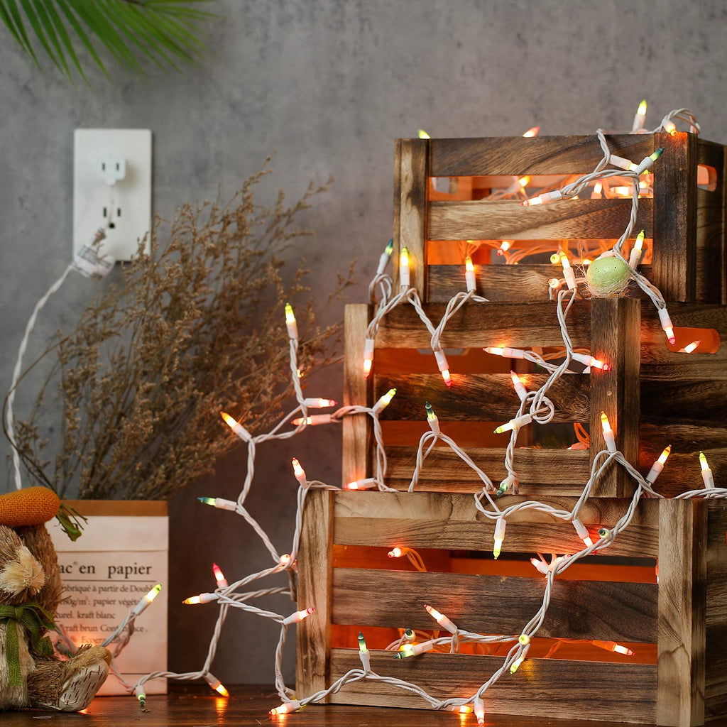 Brizled Christmas Lights, 600 Count 139.2ft Incandescent Mini Lights, Connectable 120V UL Certified for Xmas Wedding Bedroom Porch Decor, White Wire, Warm White