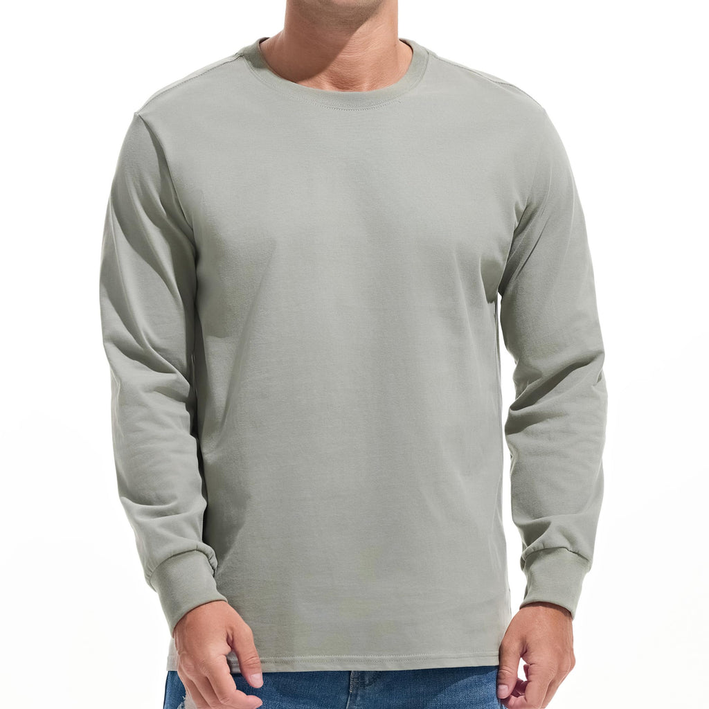 VEIISAR Men's Heavy Weight Crew Neck T-Shirt Mens Premium Cotton Tee - Pre Shrunk S-3XL