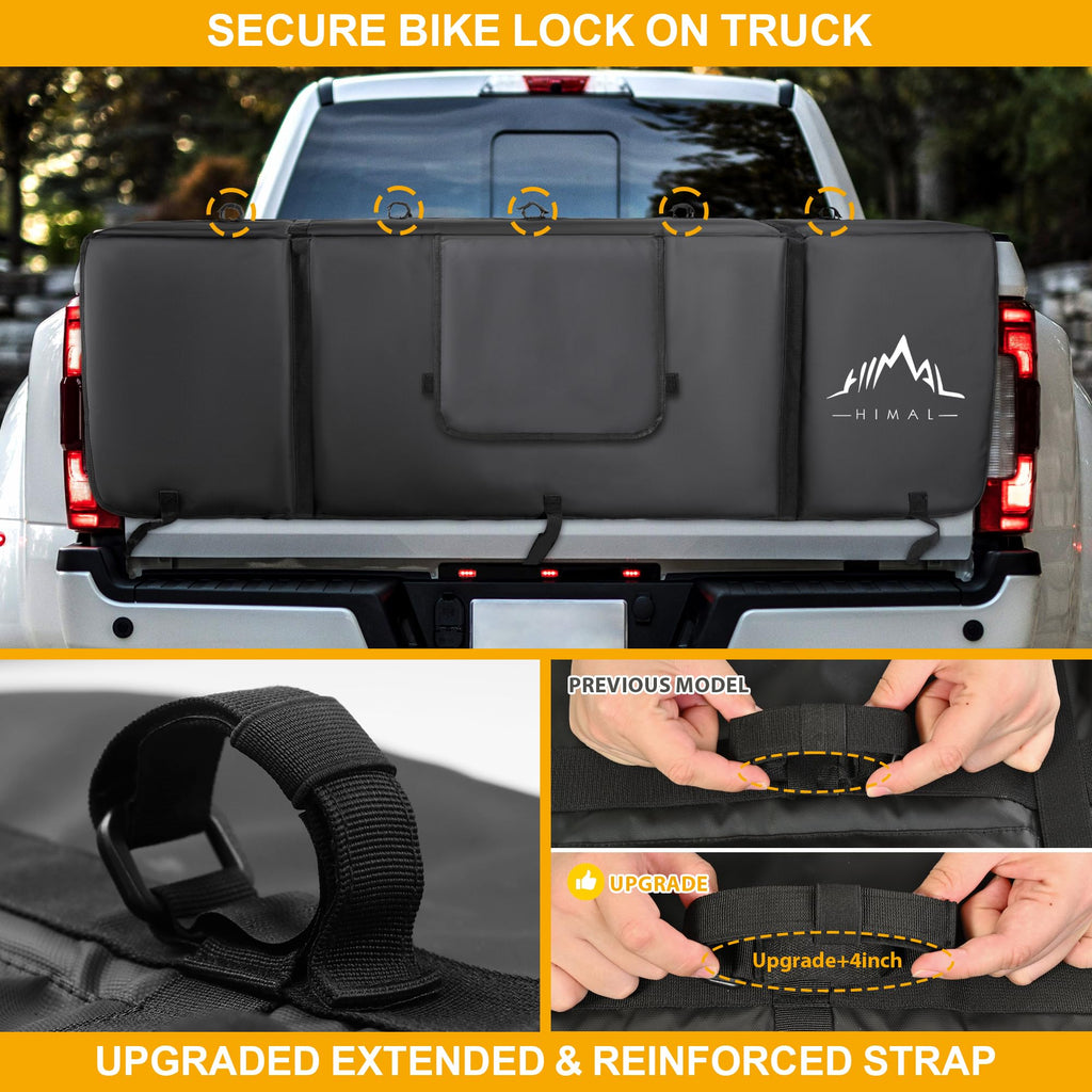 Himal Outdoors Tailgate Pad for Mountain Bike, Tailgate Protection Pad with Tool Pockets, Fits Most Truck Carries Up to 7 Bikes