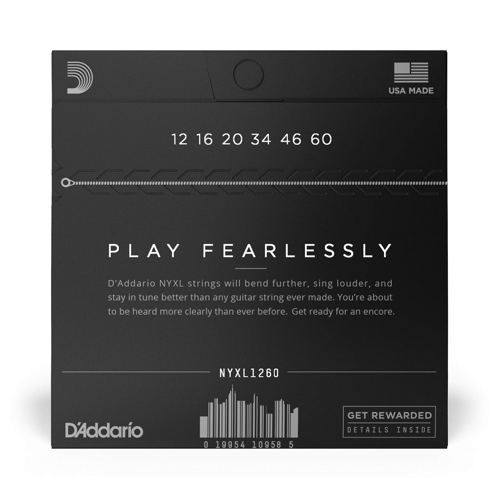 D'Addario Electric Guitar Strings, NYXL Nickel Plated, NYXL1149, Medium Gauge 11-49, 6-String Set, Pack of 1