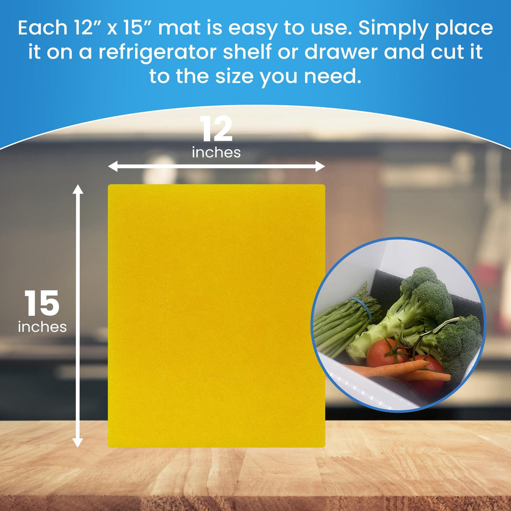 Bluapple FreshMats, Refrigerator Bin Liner, Fridge Drawer Mats, Crisper Life Extender Liner Keeps Produce Fresh Longer, Anti-Bruising, for Air Circulation, Washable & Reusable (4-Mats, 12x15, Black)