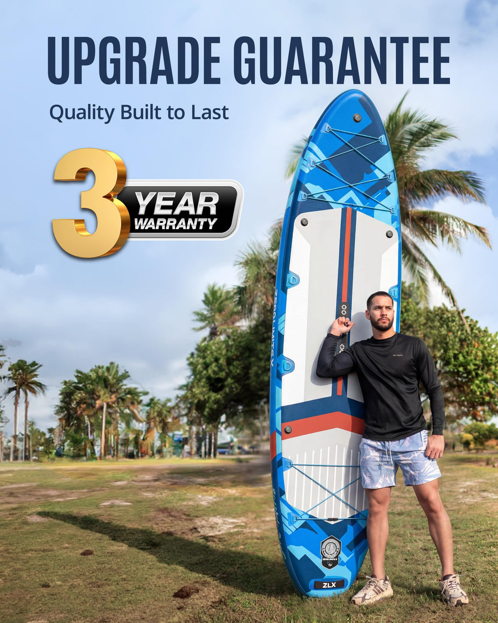 ZLX 11'6"x35" Ultra Wide Inflatable Stand Up Paddle Board | Stable Non-Slip Deck Pad, Unique Fin System, Premium SUP Accessories & Backpack - Upgraded Pump for Adults, All Skill Levels