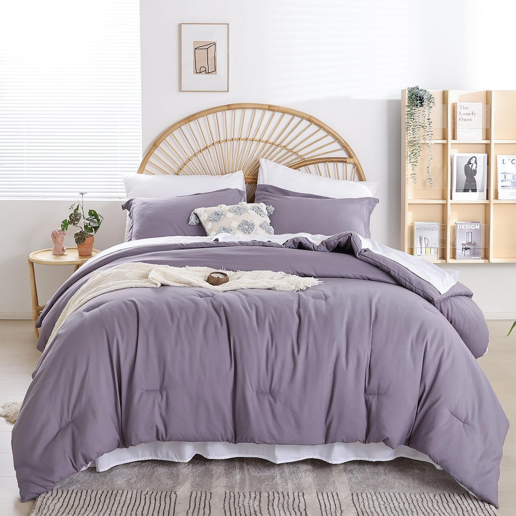 weigelia Twin Comforter Set 5 Pieces Beige Bed in A Bag Soft Queen Bedding Set Lightweight Comforter Set for Women and Men（Comforters, Flat & Fitted Sheets, Pillowcases & Shams）