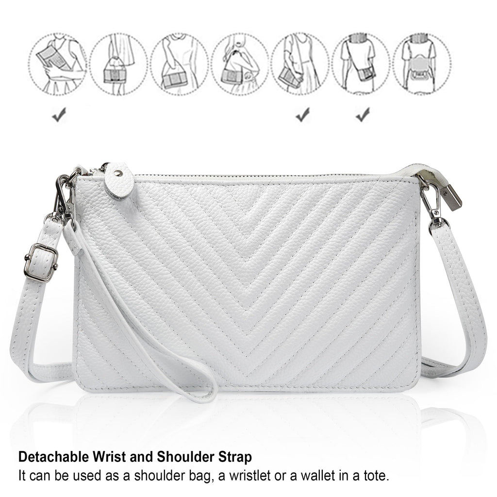 befen Genuine Leather Wristlet Clutch Wallet Purses Small Crossbody Bags for Women with RFID Blocking Card Slots