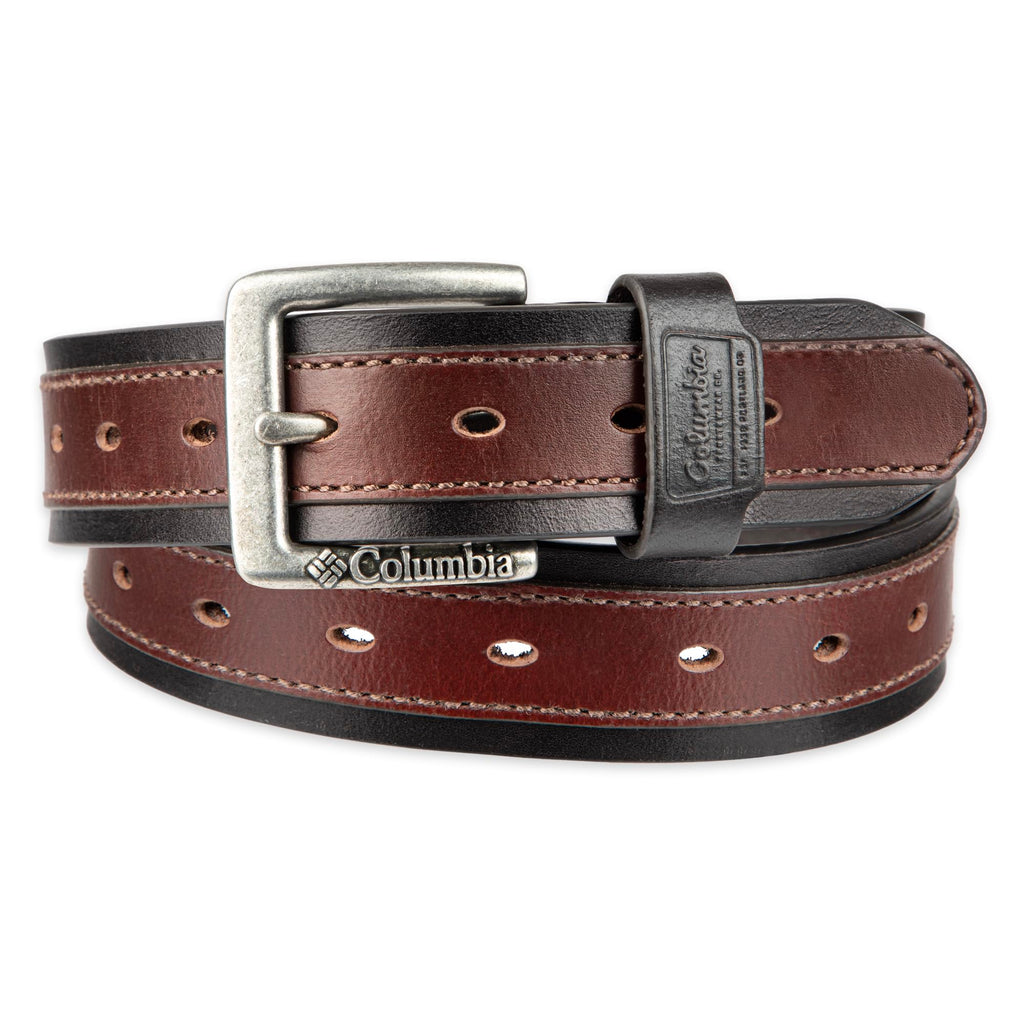 Columbia Men's Leather Casual Belt Tan & Brown Classic Style for Everyday Wear