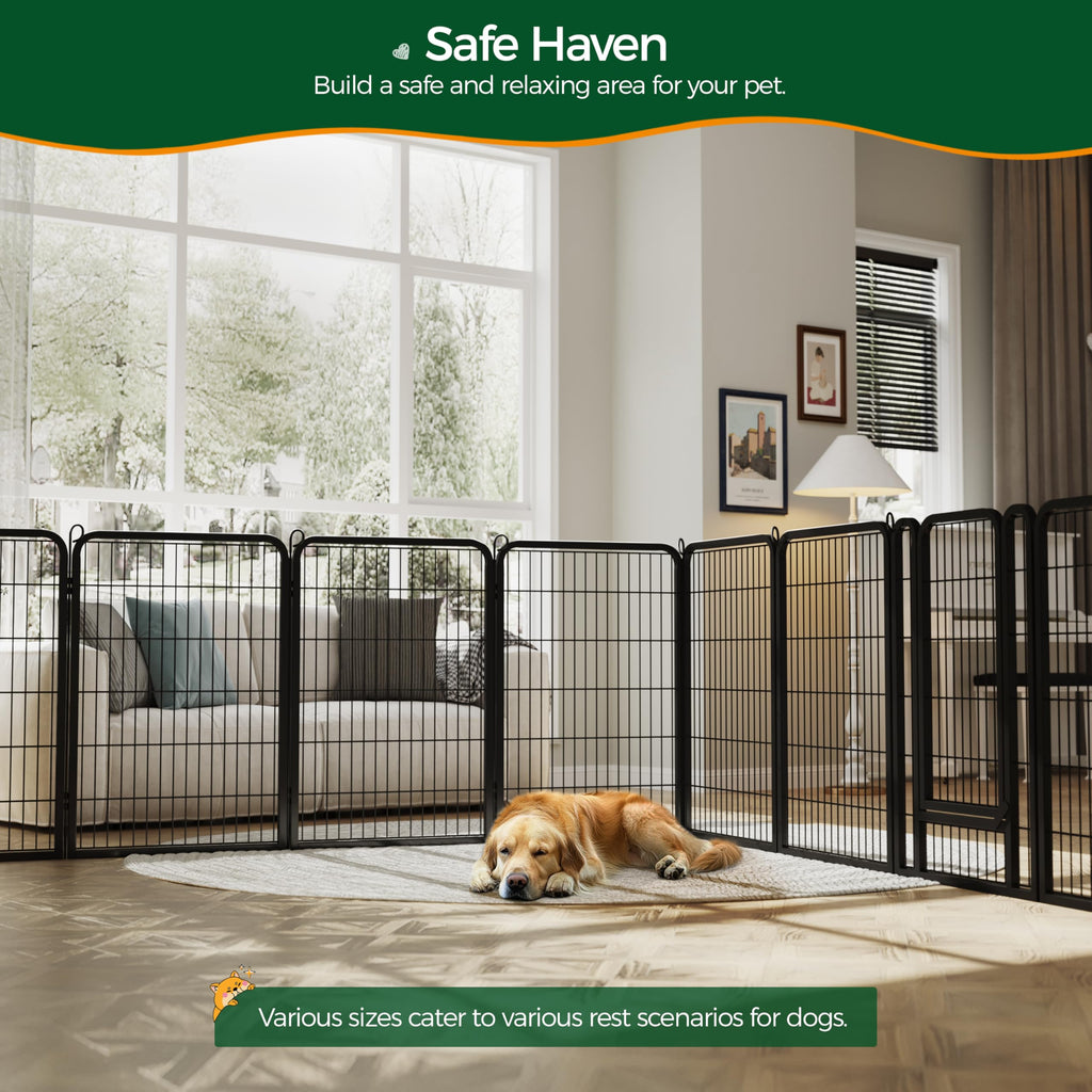 Yaheetech Dog Playpen, 24 inch 2 Panels Dog Pen for Indoor Heavy Duty Puppy Exercise Pen Metal Pet Fence for RV Camping/Yard/Garden