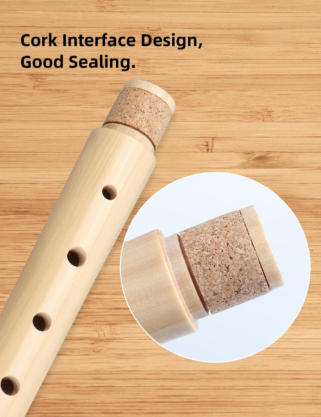 Mr.Power Maple Wooden Soprano Recorder, C Key German Style Fingering 8 Holes 2 Piece School-Approved Musical Instrument Pupil Student Educational (Wood Color)