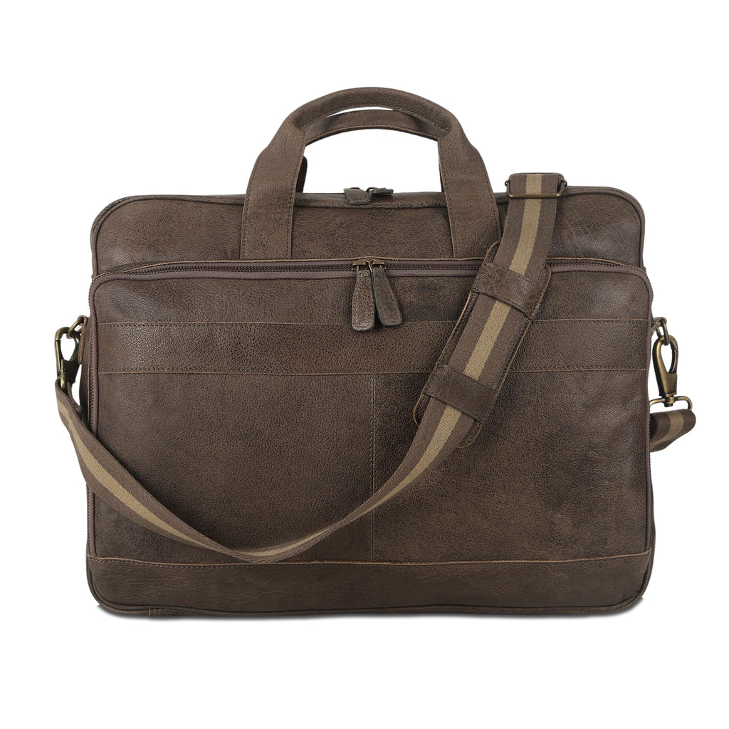 Leather briefcase 18 Inch Laptop Messenger Bags for Men and Women Best Office briefcase Satchel Bag (Black)
