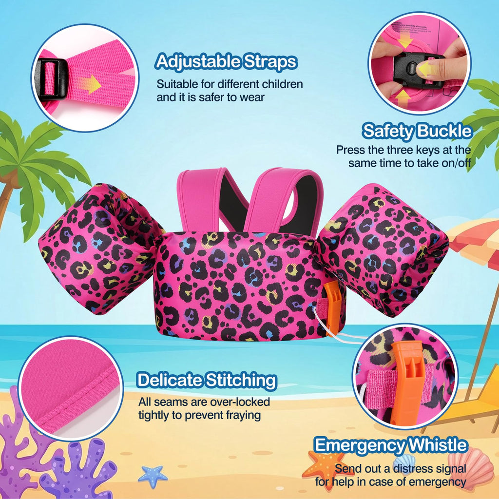 Moko Swim Arm Band for Kids 20-30-50 lbs, Cute Cartoon Toddler Swim Vest, Swimming Water Wings Pool Floaties Sleeve for Children Learn to Swim