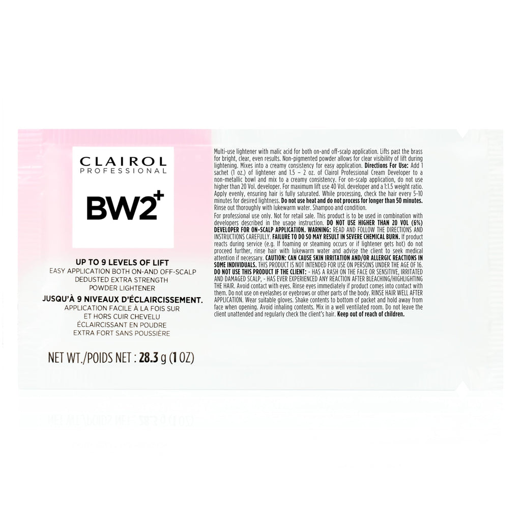 Clairol Professional BW2+ Extra Strength Powder Lightener, Up to 9 Levels of Lift for Hair Highlights & Lightening
