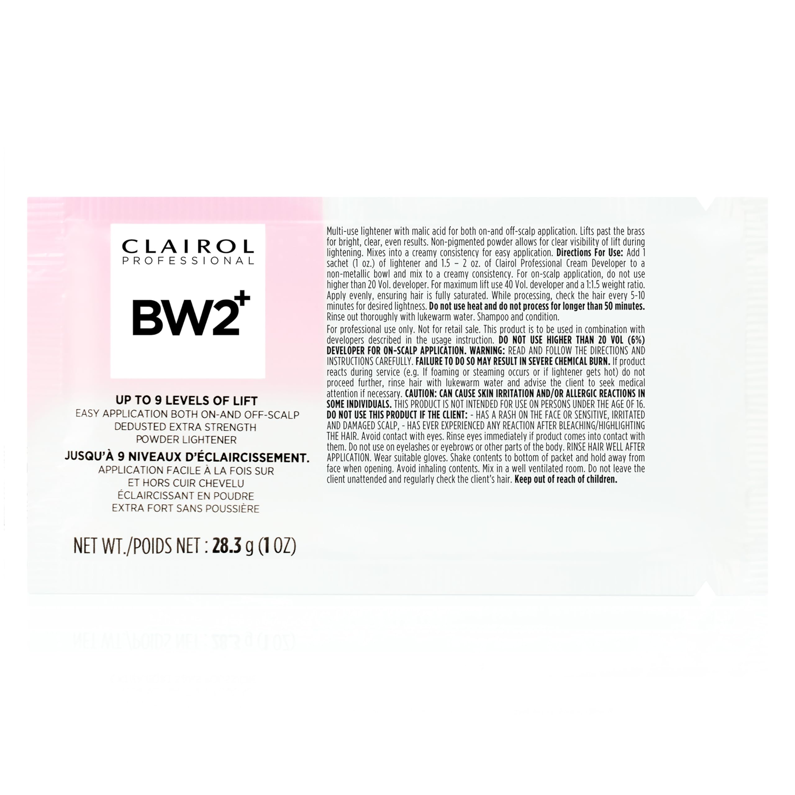 Clairol Professional BW2+ Extra Strength Powder Lightener, Up to 9 Levels of Lift for Hair Highlights & Lightening