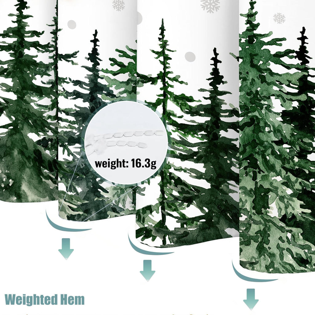 Stall Small Black and White Misty Forest Shower Curtain Ombre Gray Grey Mountain Pine Tree Waterproof Fabric Shower Curtains for Bathroom Nature Woodland Decorative Bath Curtain Decor 36×72 Inches