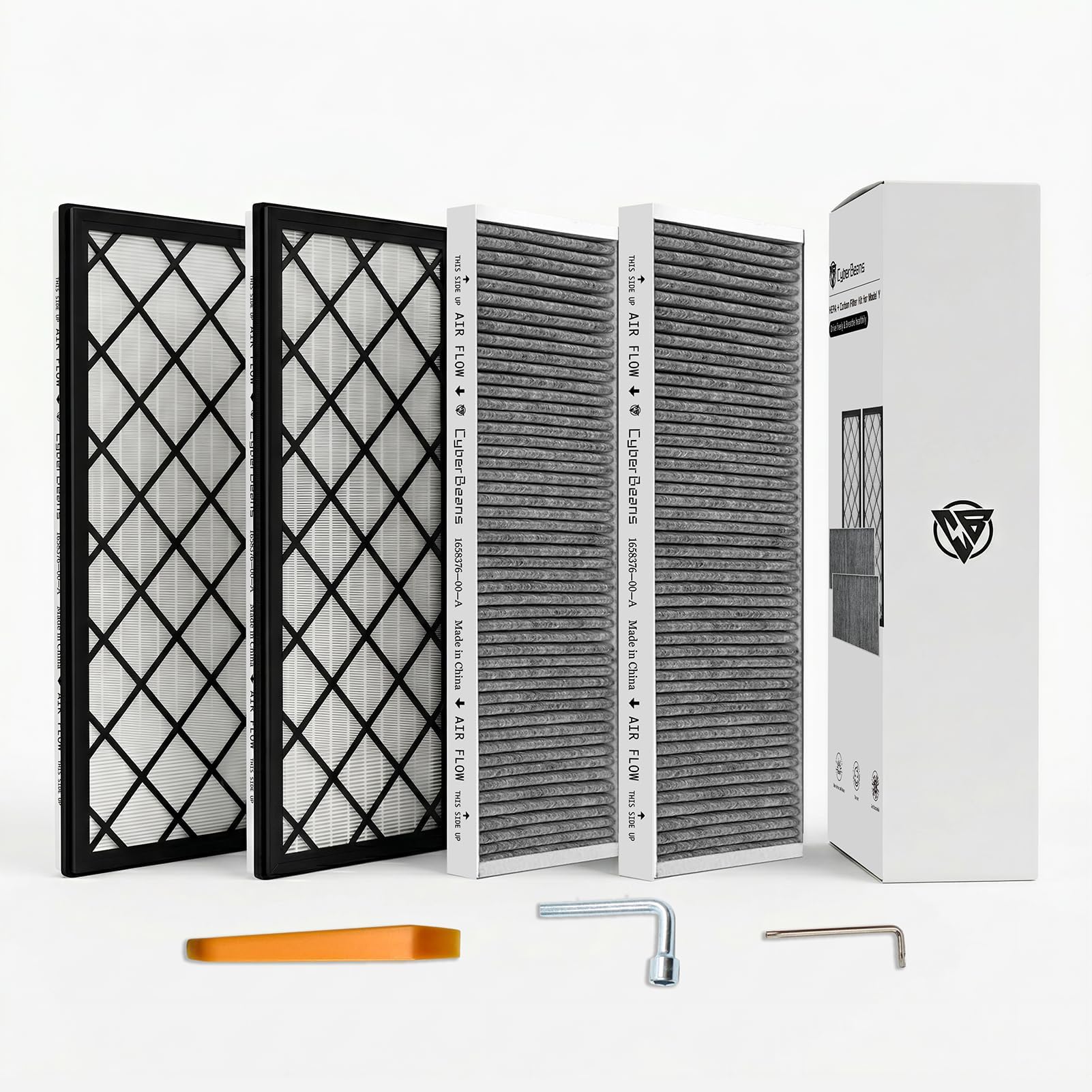 Air Conditional Replacement with Activated Carbon for Tesla Model 3 Model Y HEPA Cabin Air Filter Accessories 2016-2024/2025/2026 Juniper Highland Upgraded Version(2 Pack)