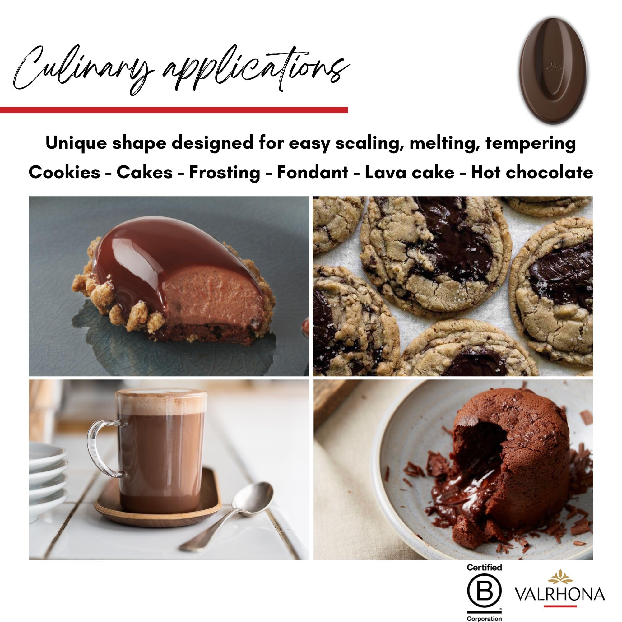 Valrhona Premium Baking Chocolate Discs (Feves), Creamy Milk JIVARA 40% w/Hints of Vanilla and Malt, and Dark Chocolate GUANAJA 70% w/Intense & Smooth with Bitter Notes, For Cookies, Cakes, and more