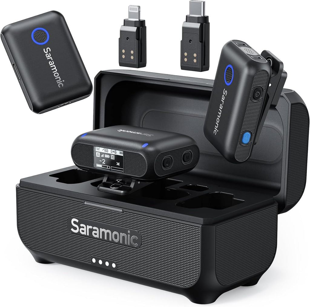 Saramonic BLINK500B2+ Wireless Lavalier Microphone for iPhone/Camera/Android, Detail-Rich Audio, 40h Battery Life, Clip on Wireless Lapel Mic for Live Streaming Video Conference Recording